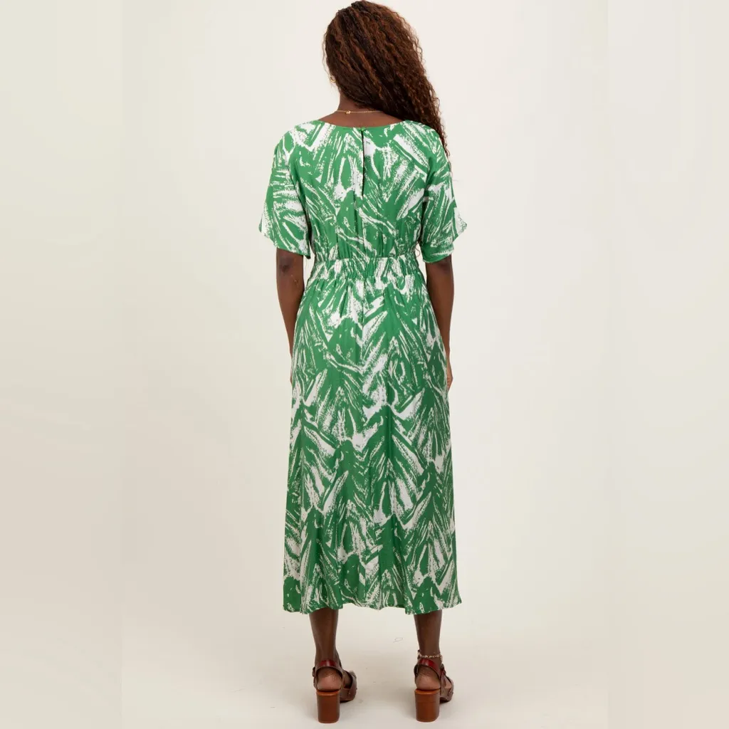 Pinkblush Dress Day Cutout Midi Dress Green Brushstroke Large - Image 2