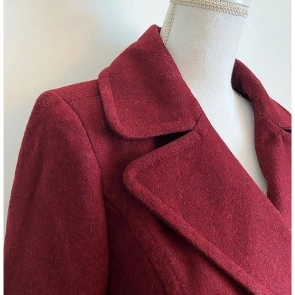 Banana Republic • Burgundy Wool Pea Coat - Image 19