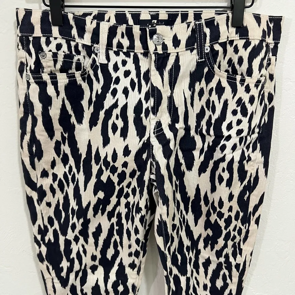 7 For All Mankind The Skinny Woman Ikat Leopard Print Jeans Size 30 - Image 48