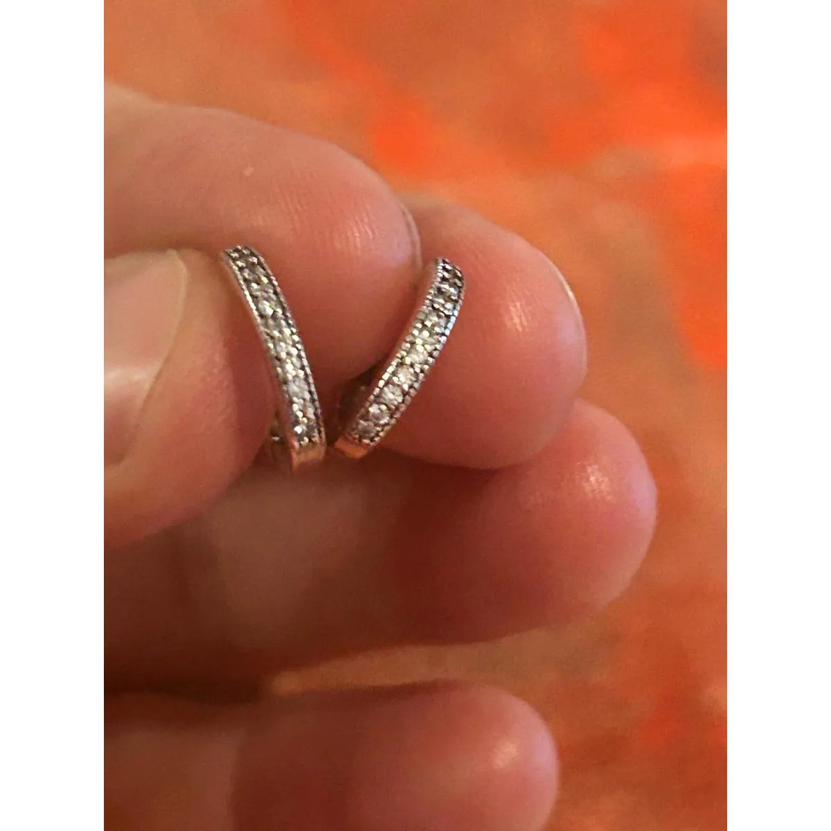 C88 earrings mini tiny hoops Silver - Image 4