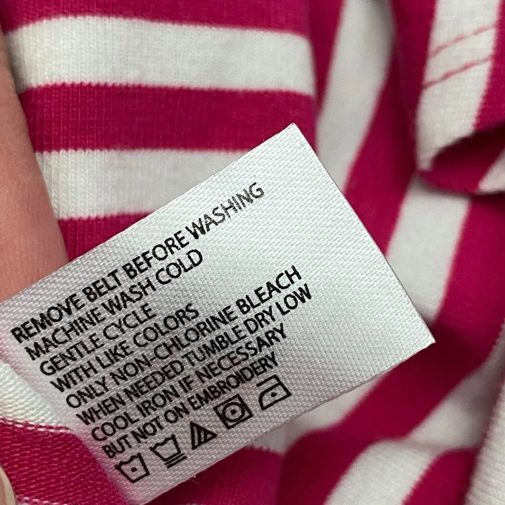 U.S. POLO ASSN Pink/White Striped XL Dress Summer NWT Fit Flare Summer Vacation - Image 12