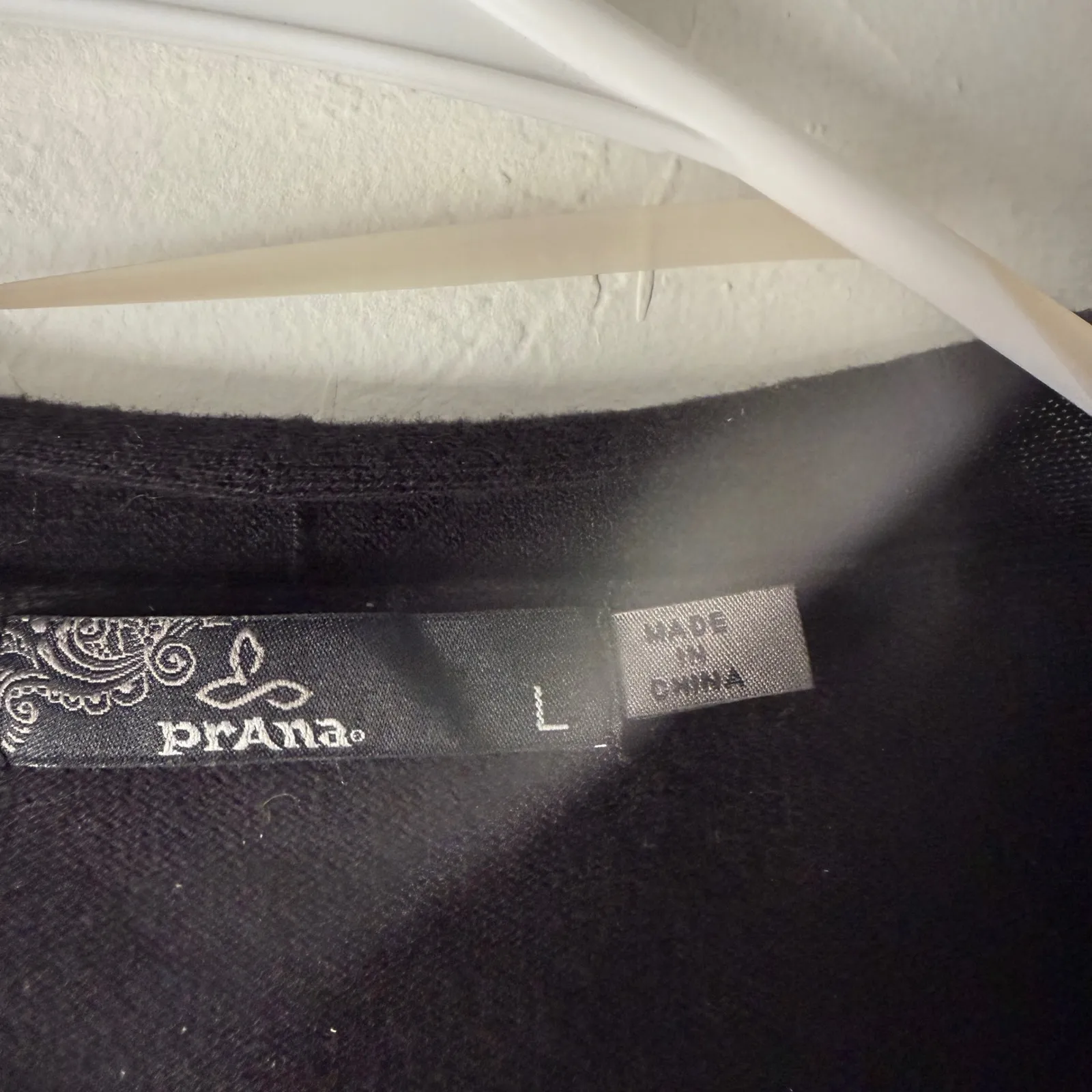 Prana Black Tie Front Open Cardigan Lightweight Cotton Blend Women's L - Image 5