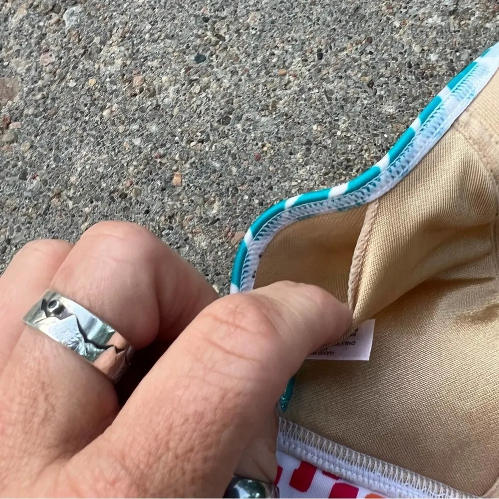 Victoria’s Secret floral dot paisley halter triangle bikini top - Image 3