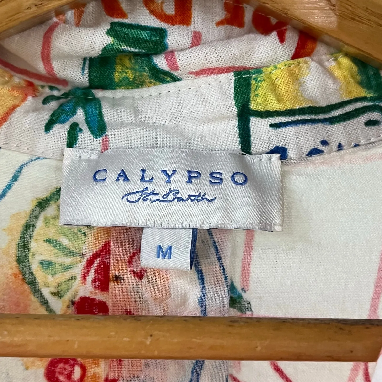 Calypso Saint Barth Women's Coastal Novelty Print Top Linen Blend Size M - Image 6