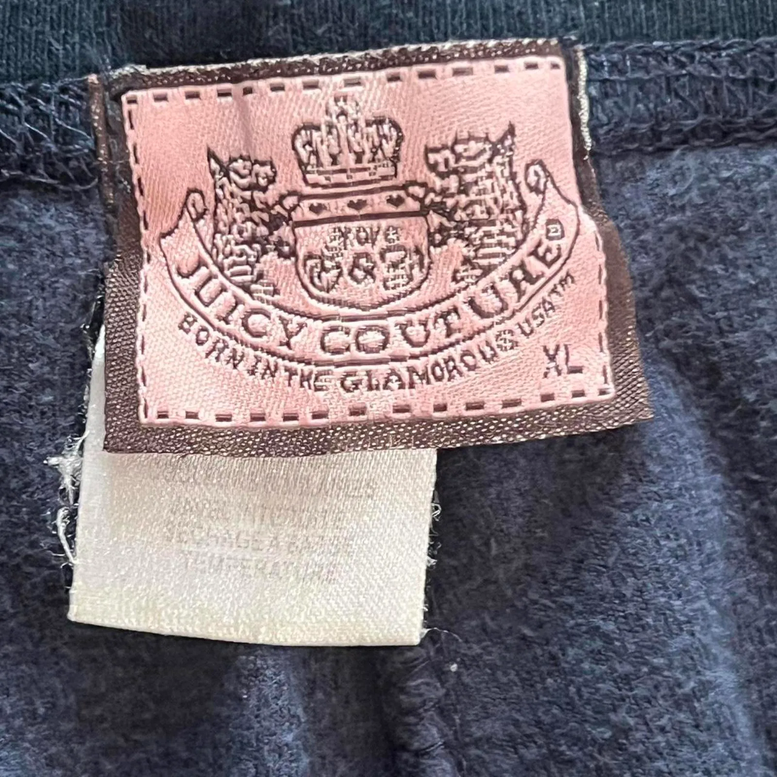 Vintage Y2K Juicy Couture Navy velour low-rise flare pants Size XL - Image 5