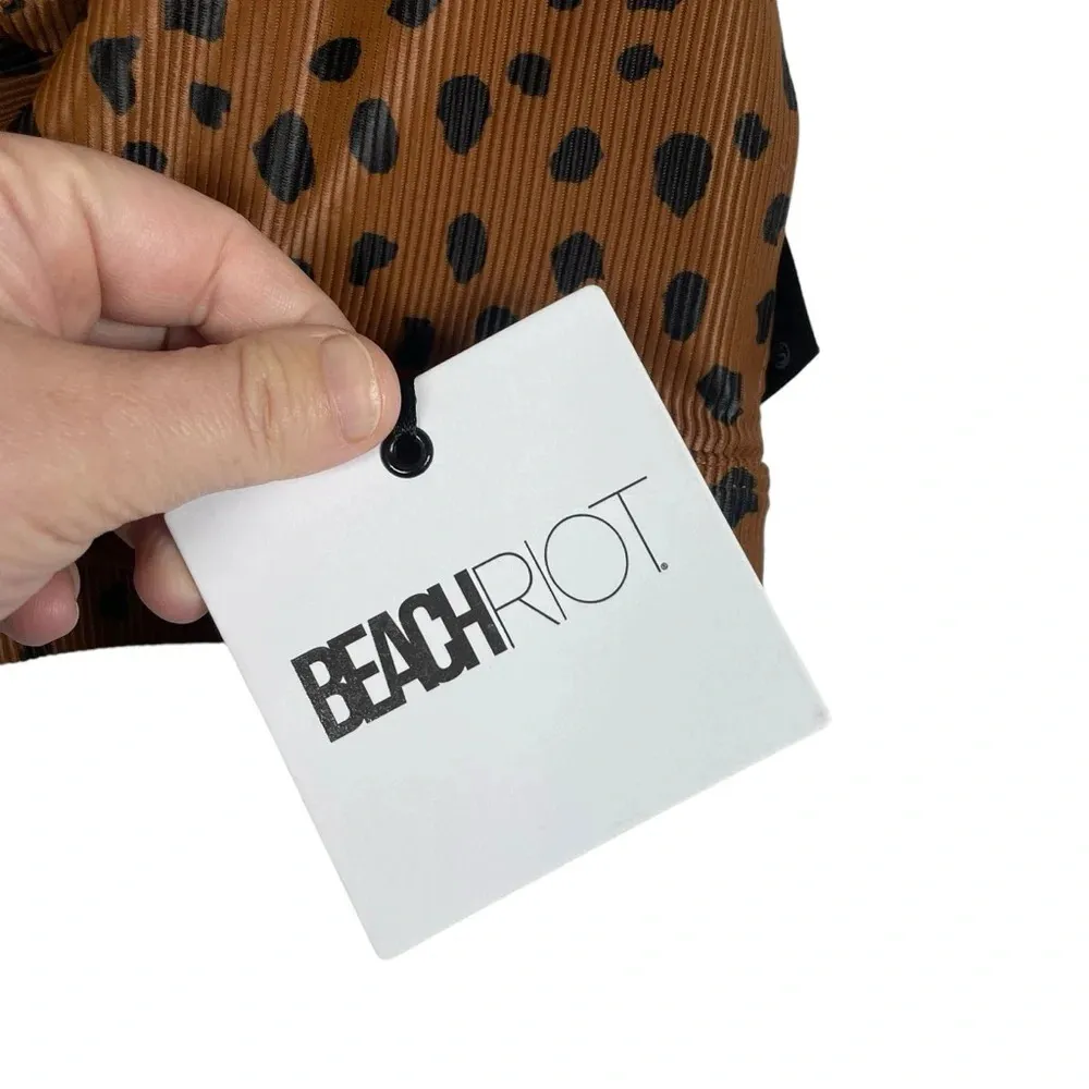 NWT Beach Riot Twist Front Spotted Sports Bra in Brown/Black Size S - Image 10