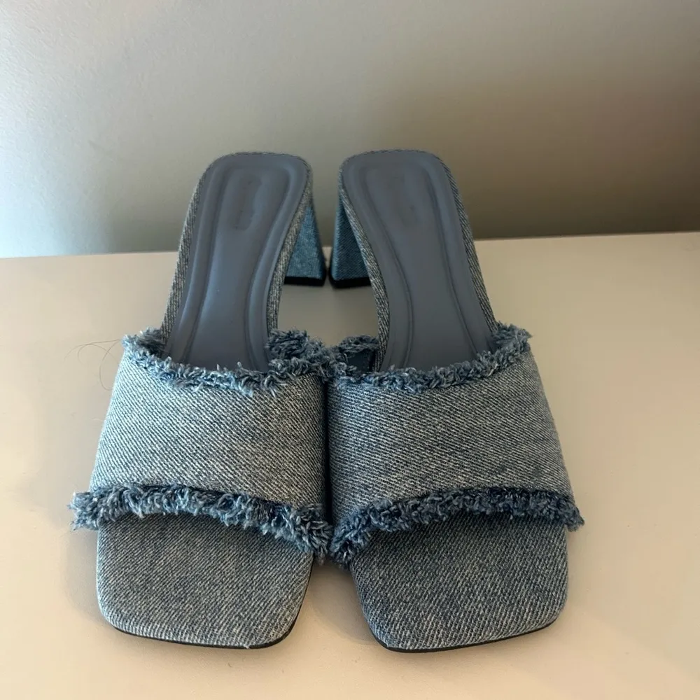 Open Edit Jaydin Slide Denim Sandal Heel - Image 3
