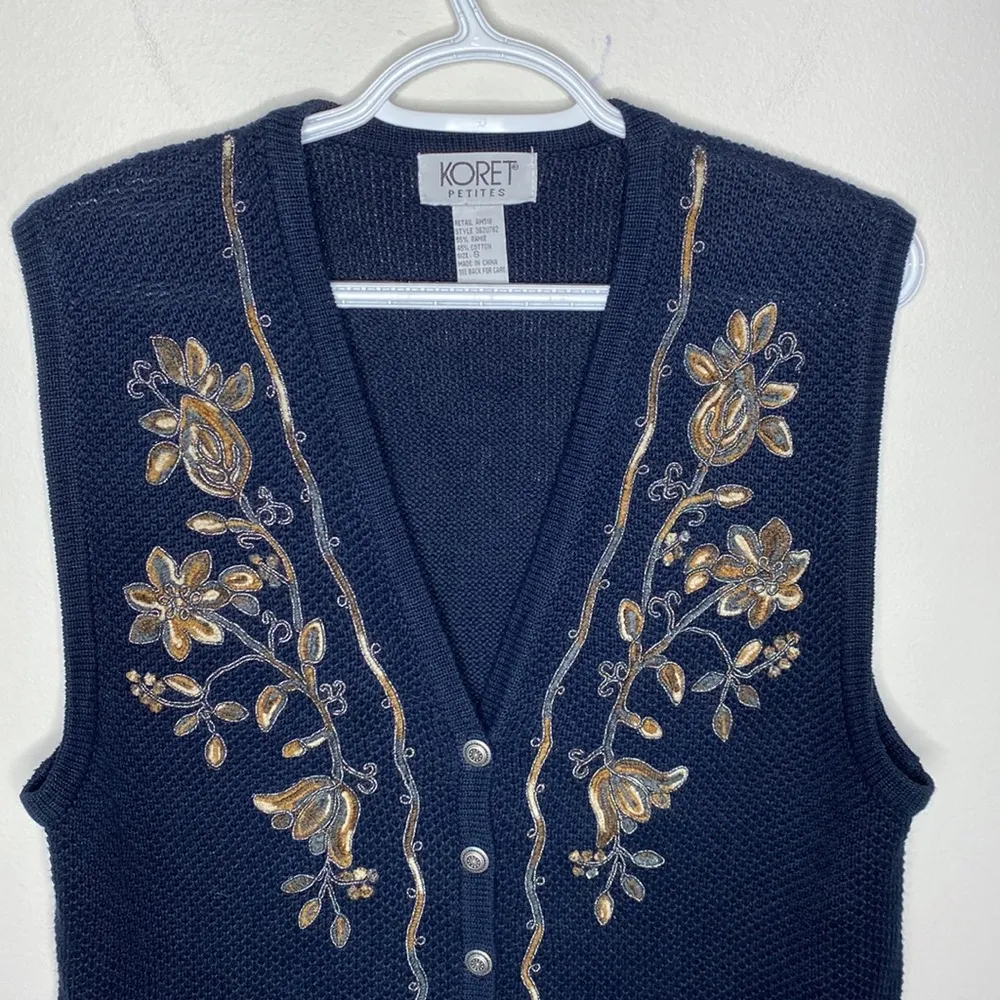 Vintage Koret embroidered Western style buttoned vest size Sp - Image 40