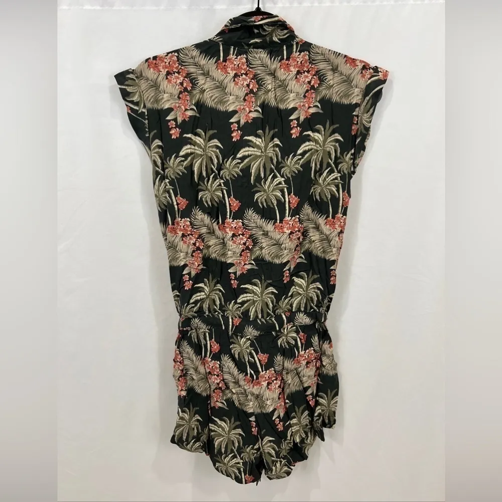One‎ Teaspoon Palm Kingston Plays Tropical Print Romper in Black - Image 4