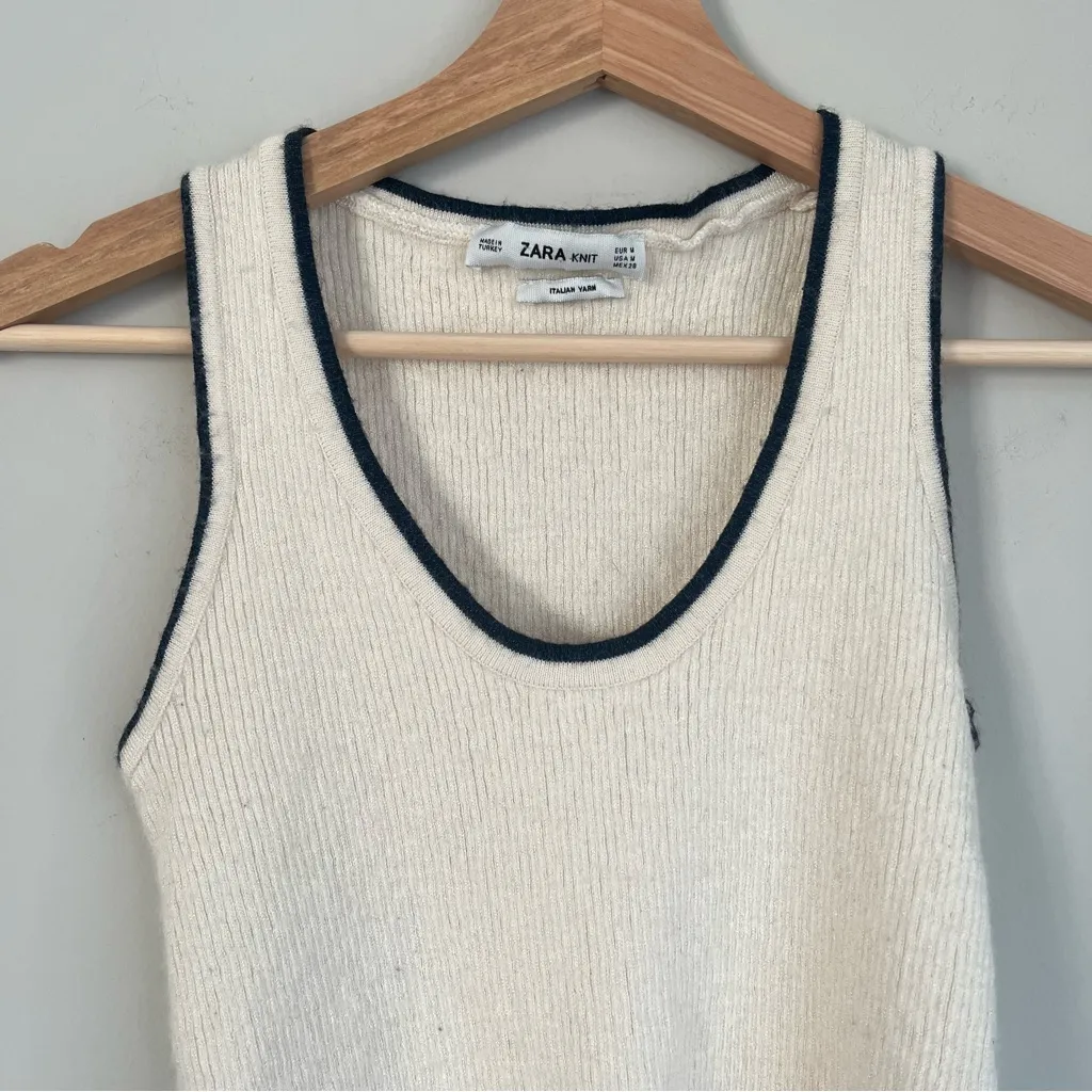Zara Italian Yard Knit Tank Top Size Medium - Image 2