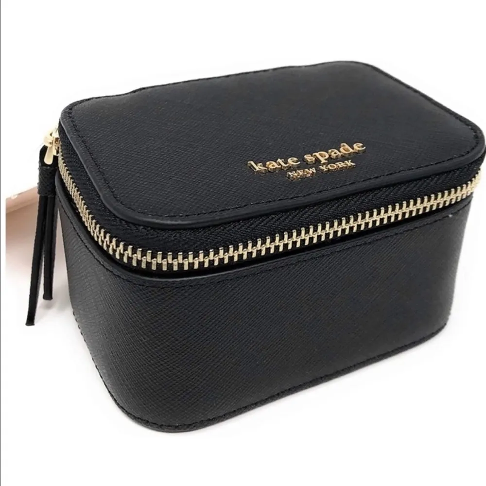 Kate Spade Black Saffiano Leather Travel Jewelry Case • Zip Around • NWT - Image 3