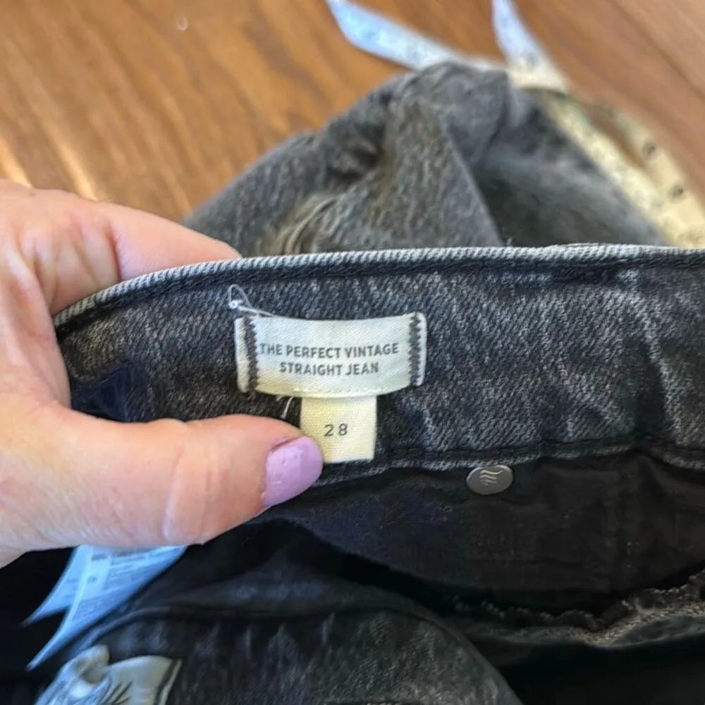 Madewell the perfect vintage straight leg seam front greywash jeans 28 - Image 7