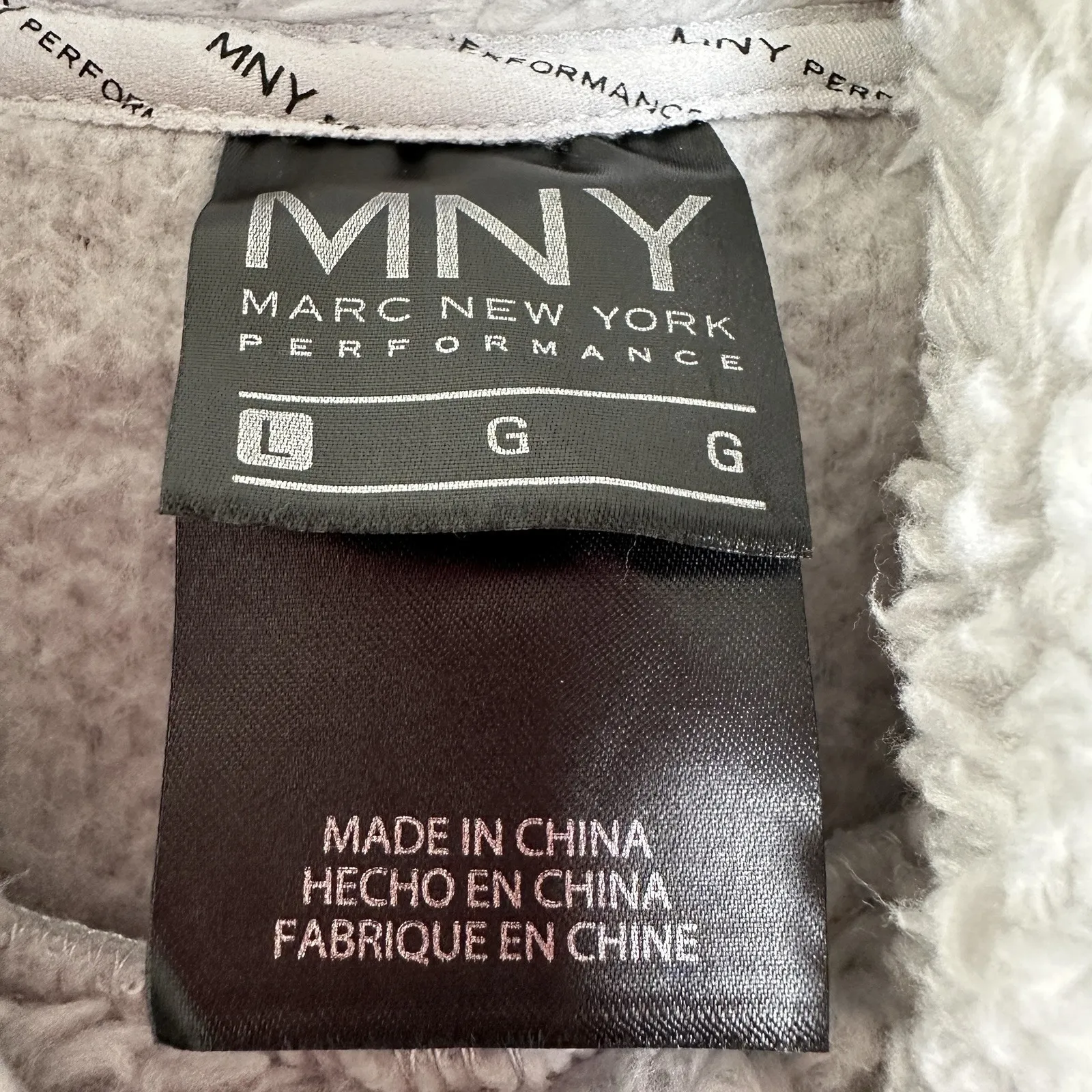Marc New York Performance Gray Sherpa Pullover Women L Fleece Funnel Neck Cozych - Image 6