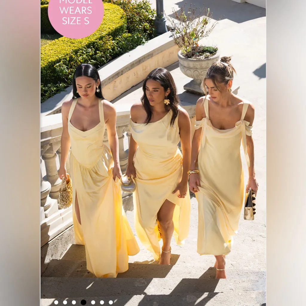 NWOT SHOW ME YOUR MUMU - Abigail Maxi Dress color: pale yellow size: XS - Image 4