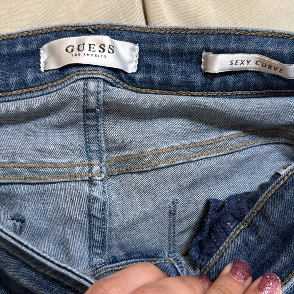 Guess sexy curve Y2K ladies skinny denim jeans size 29 - Image 9