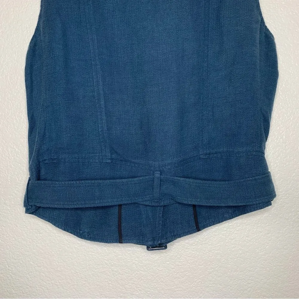 Elizabeth and James Linen Blend Size Large Trans Tegan Biker Vest - Image 8