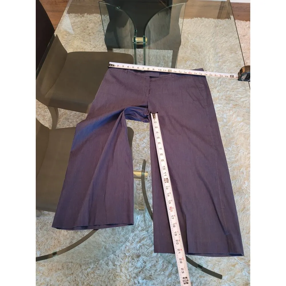 Tahari 2 Piece Suit Women's Size Large Blue Solid Casual Long Sleeve Wide Leg - Image 8