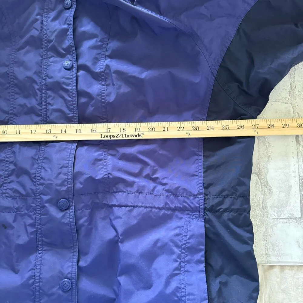 Columbia Color Block Purple Green Lined Hooded Travel Outdoor Gorpcore Jacket XL - Image 4