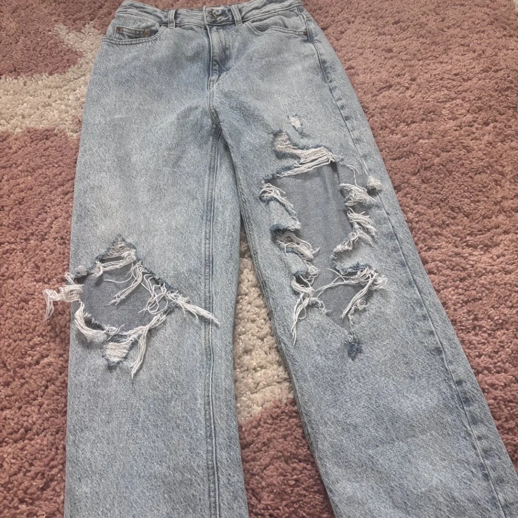 Pacsun 90s Boyfriend Jeans Womens 27 (actual 25x29) Blue Denim Distressed Zip - Image 3