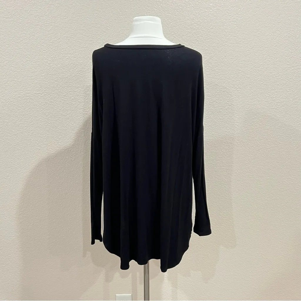 Red Lolly Black Tunic with Gold Sparkly Reindeer Size Large - Image 5