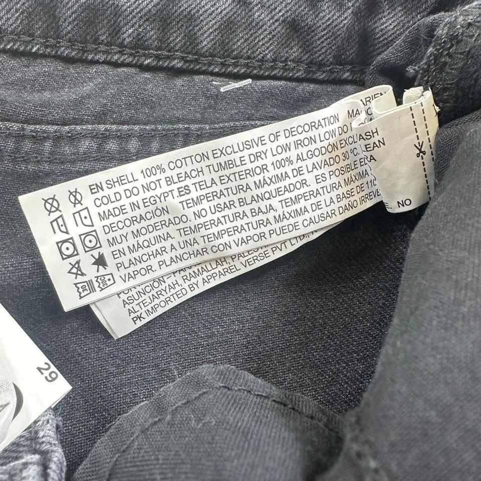 NWT Forever 21 Jean Shorts 29 Womens Black Raw Hem Distressed Floral Scarf Belt - Image 5