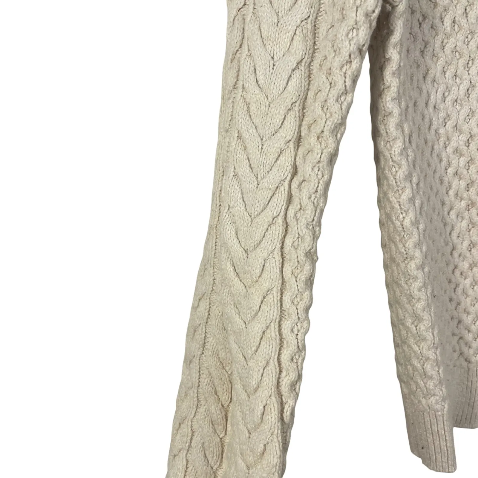 Nili Lotan x Target‎ Ivory Cable Knit Crewneck Sweater MInimalist Neutral Small - Image 4