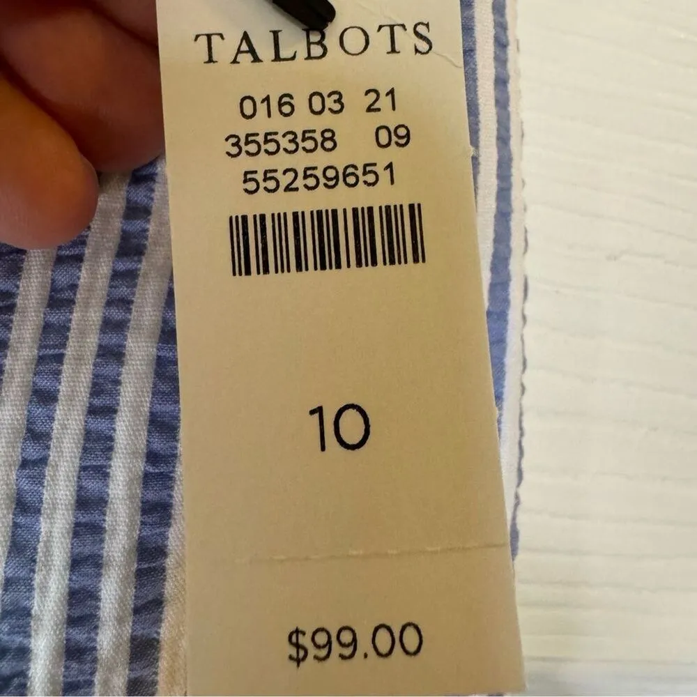 Talbots Perfect Crop Pants At Waist Slim Leg Seersucker Women’s Size 10 NWT - Image 4