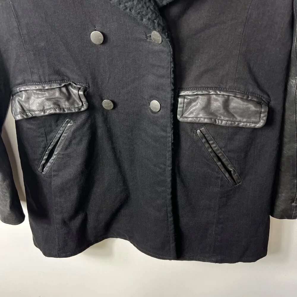 Current Elliott leather wool coat women’s‎ size 2 - Image 3