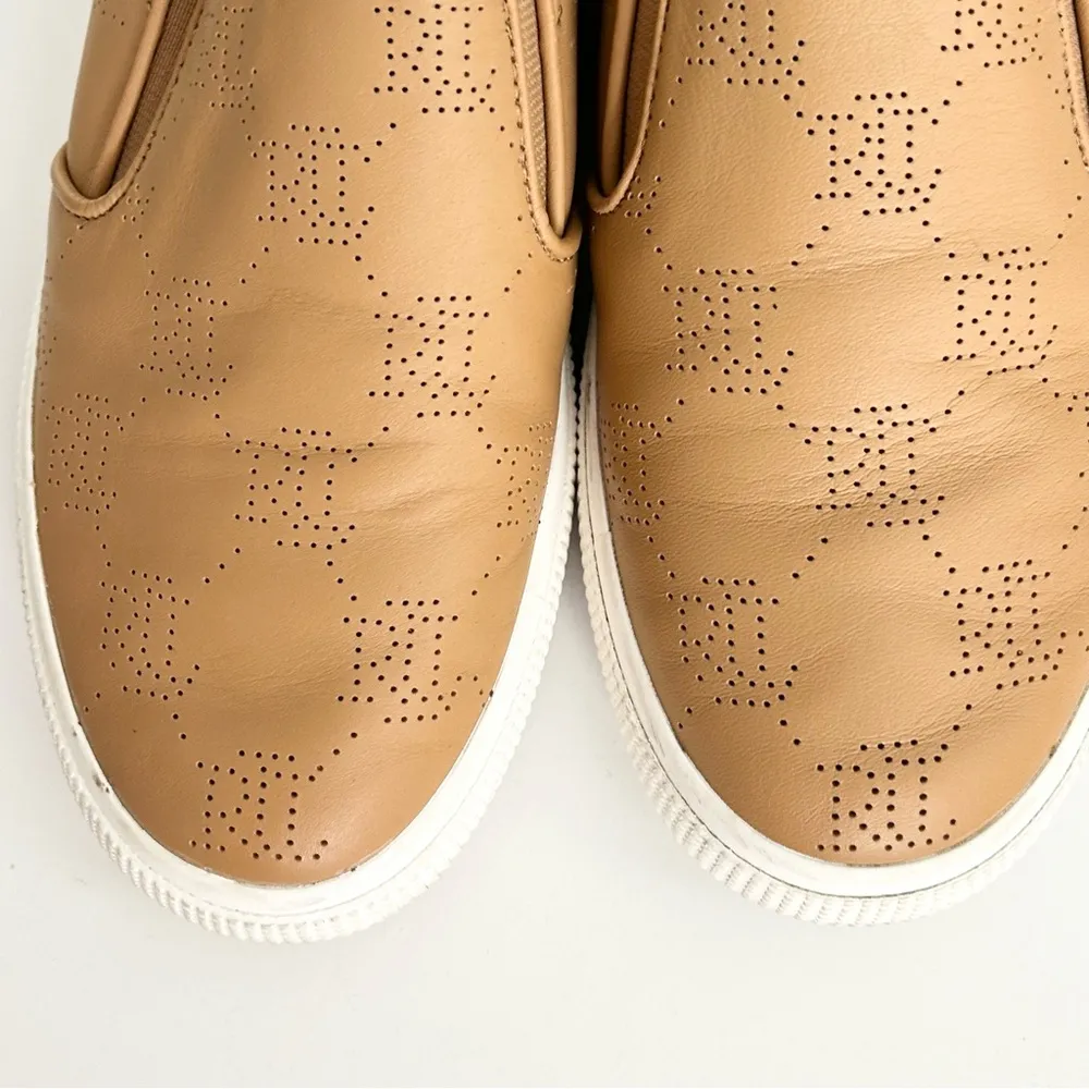 Lauren Ralph Lauren Haddley Tan Slip On Leather Perforated Shoes 7.5 - Image 6