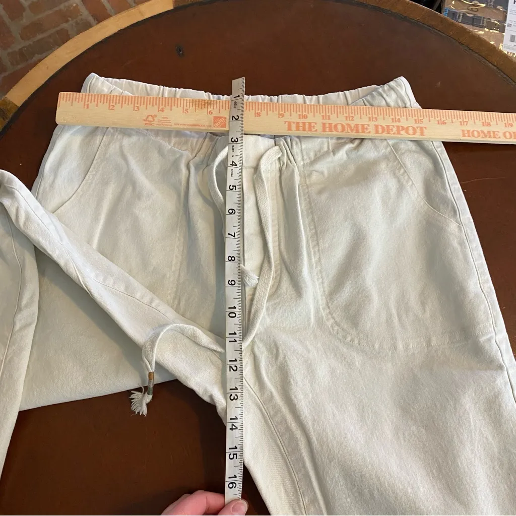 Ragabond Studio Drawstring Pant‎ In Sage cream size small 100% organic cotton Tan - Image 8