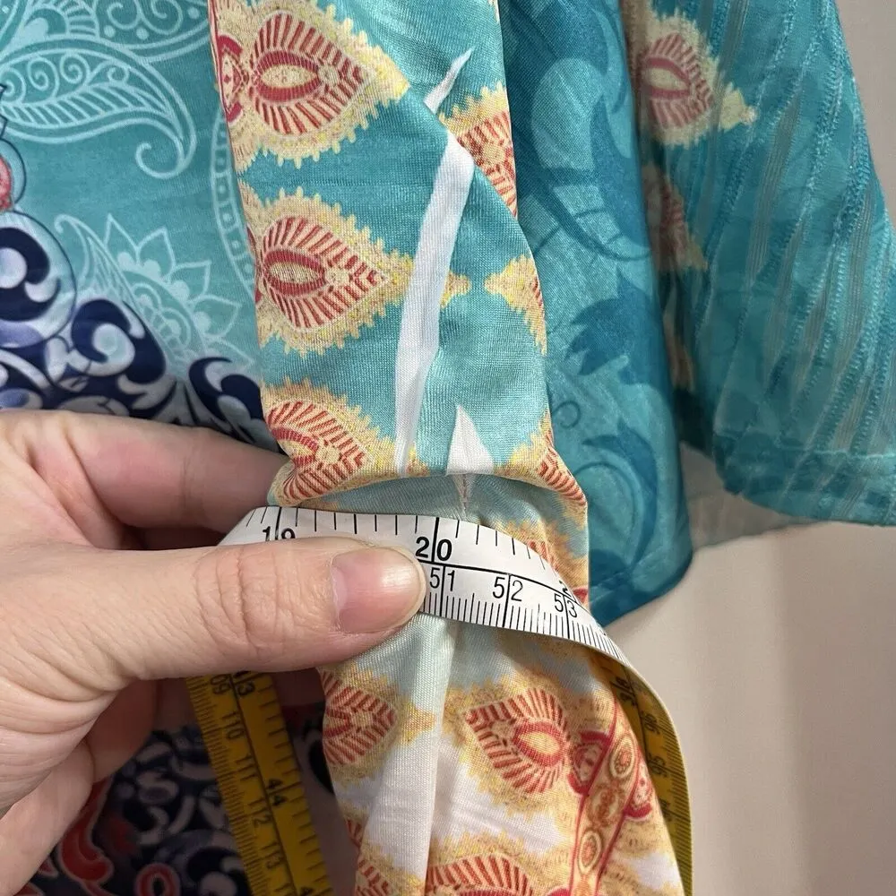 Reba Women Top Sz M Blouse Vintage Rhinestuds Embellished USA Batwing sleeves - Image 8