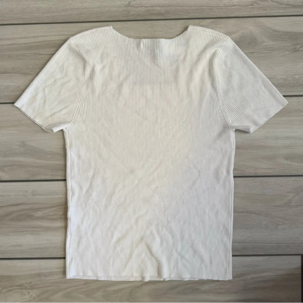 Pink Clover Aiko Square Neck Sweater White Large NWT STITCH FIX - Image 2