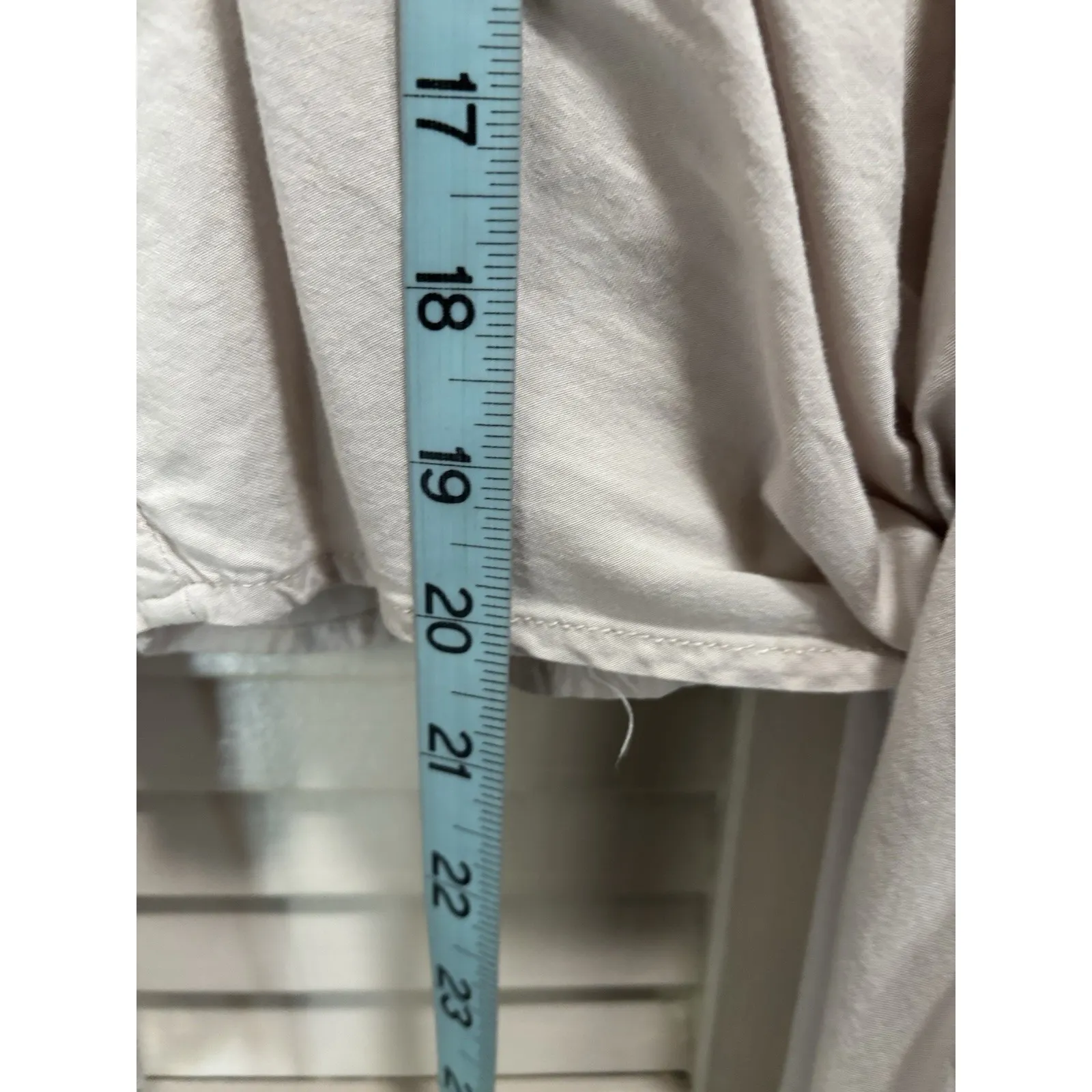 Love Stitch Long Bell Sleeve Crochet‎ Size M V Neck Tie Waist Beige Boho Tan Size M - Image 3