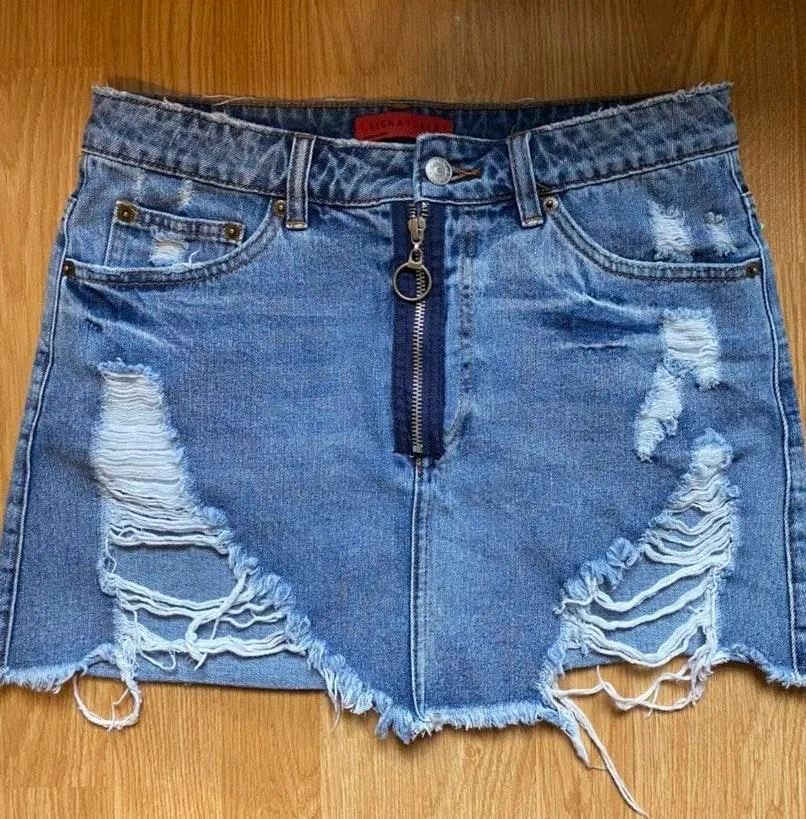 Denim Skirt Blue Size M - Image 2