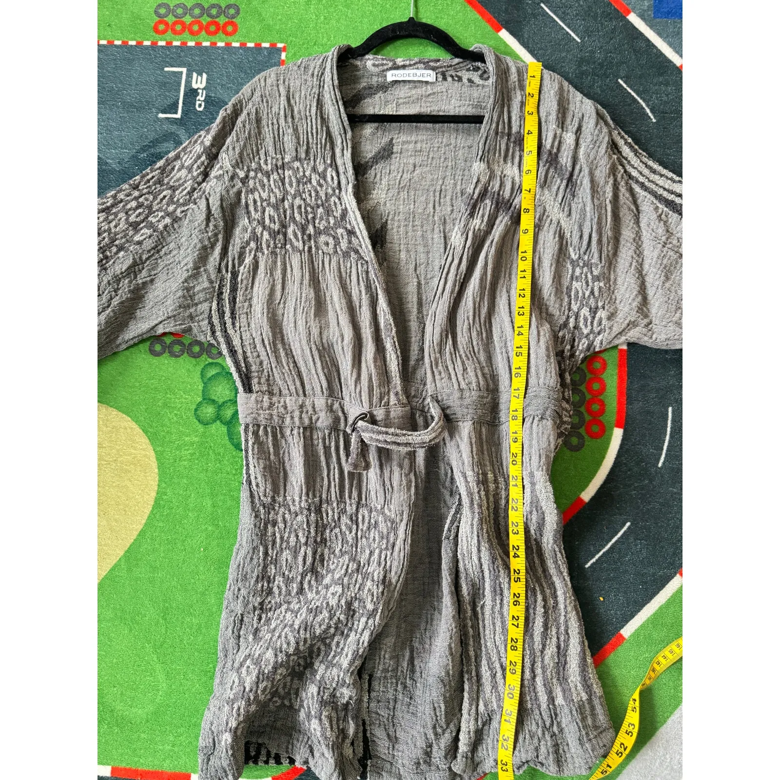 Rodebjer Gray Linen Blend Belted Kimono Jacket Cardigan Women’s Size M Lagenlook Size M - Image 6