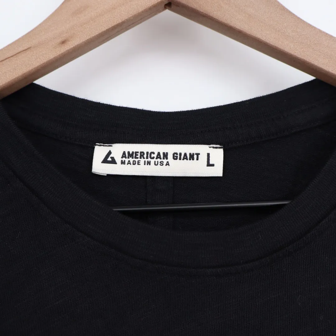 American Giant Womens Black Long Sleeve Crew Neck Cotton T Shirt Size L Size L - Image 3
