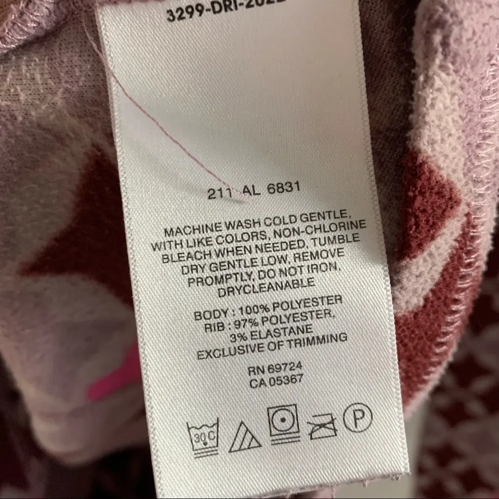 Columbia Geometric Quarter Zip Fleece Sweatshirt Purple Pink Cold Weather Medium - Image 6