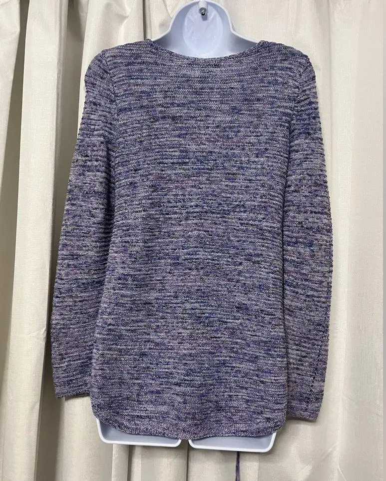 Nic + Zoe Women’s Purple Blue Long Sleeve Lightweight Sweater Top Size X-Small - Image 2