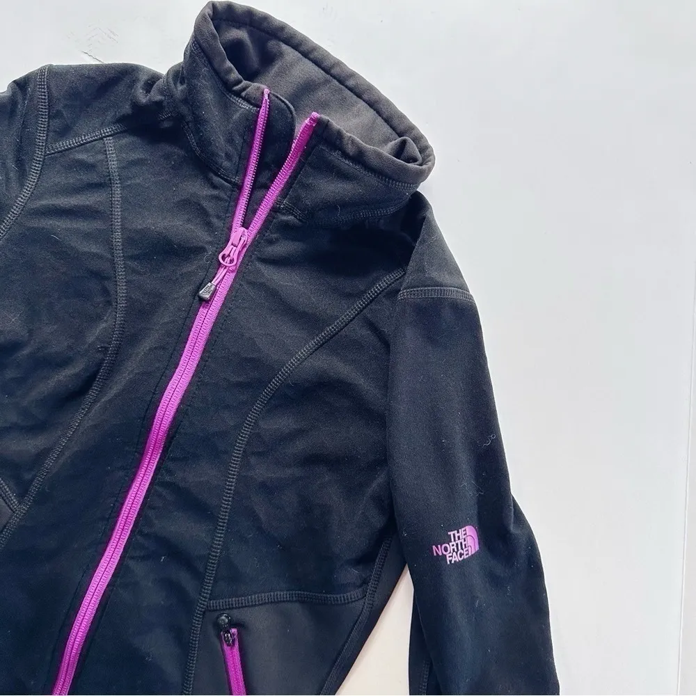 The North Face Women’s Zip Up Top Long Sleeve Black - Image 3