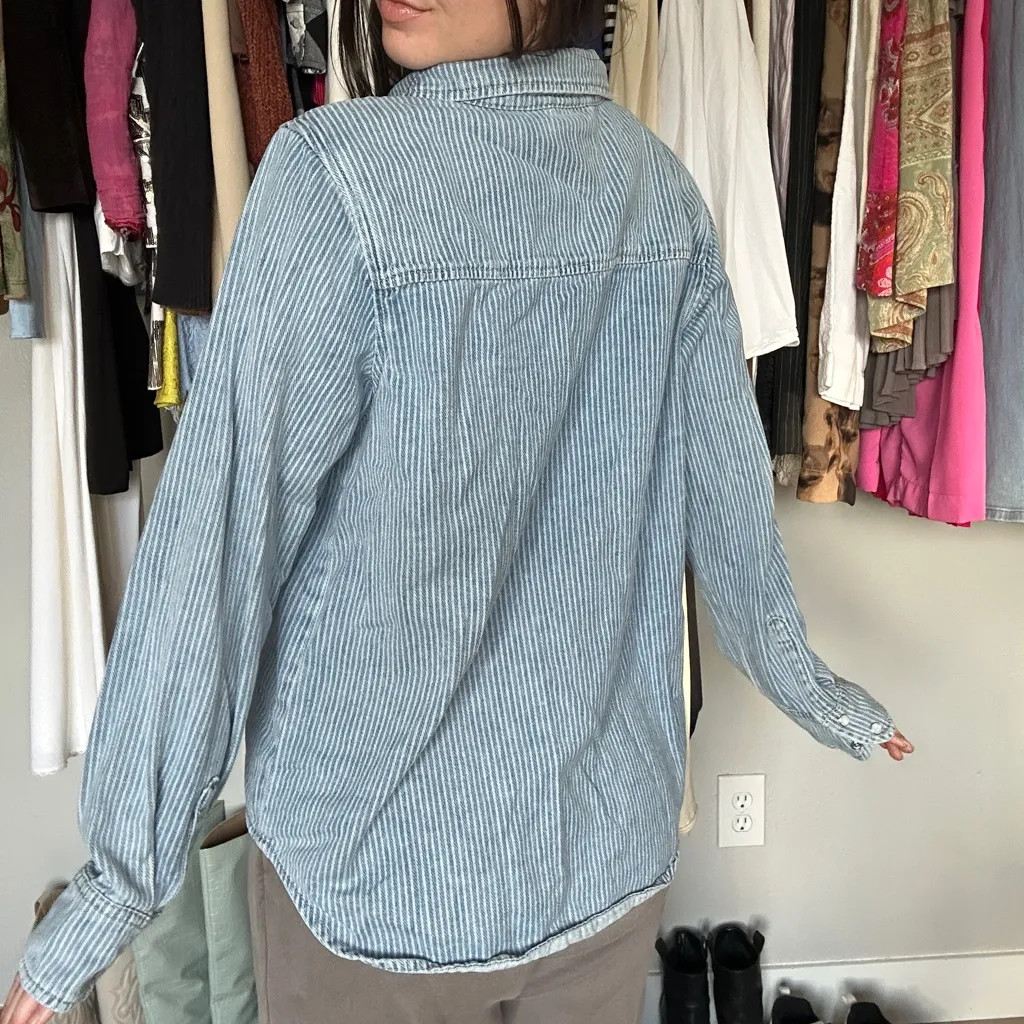 Thread & Supply Striped Denim Button - Image 2