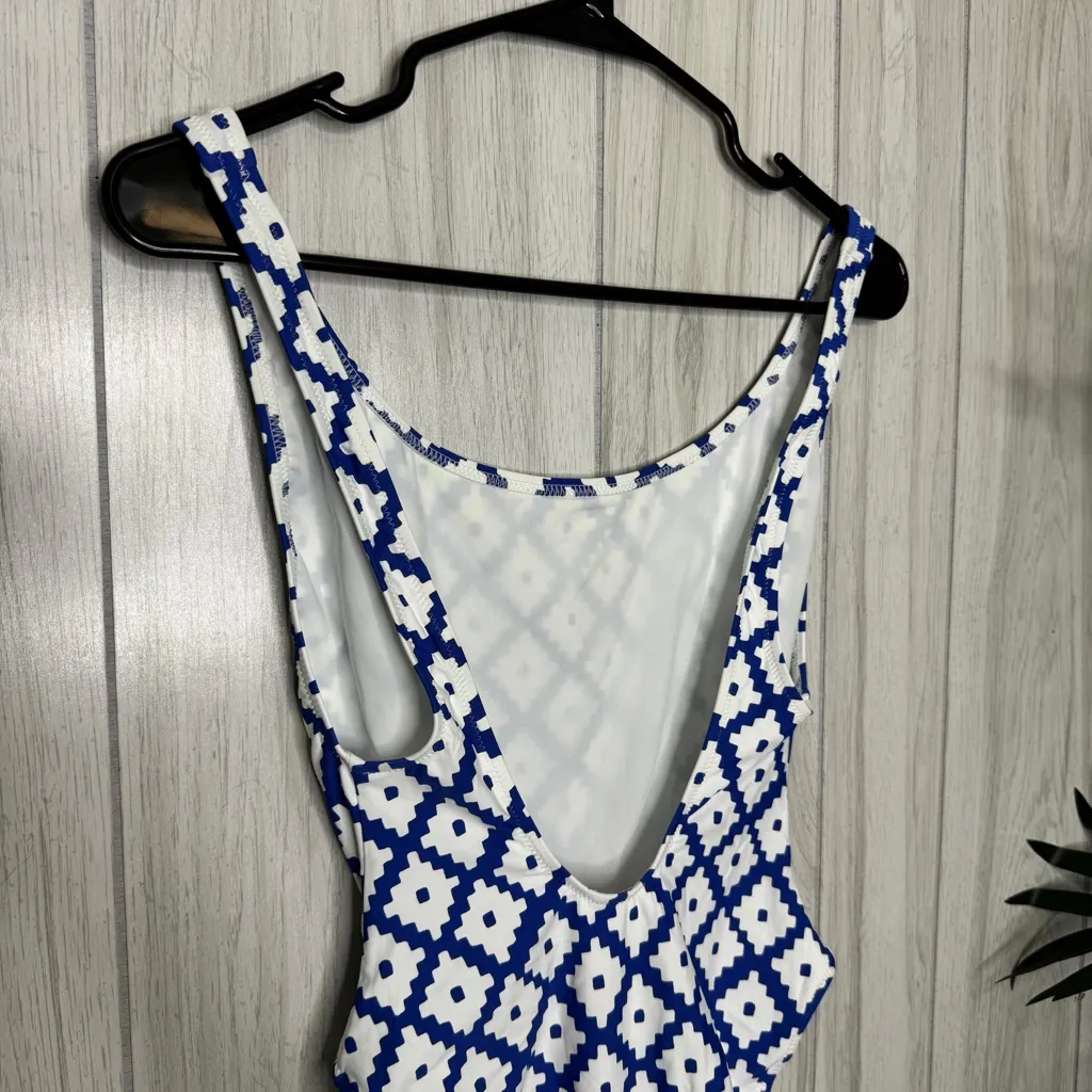 NWT J. Crew Plunging Scoopback One Piece Swimsuit Blockprints size 4 L9073 NEW - Image 9