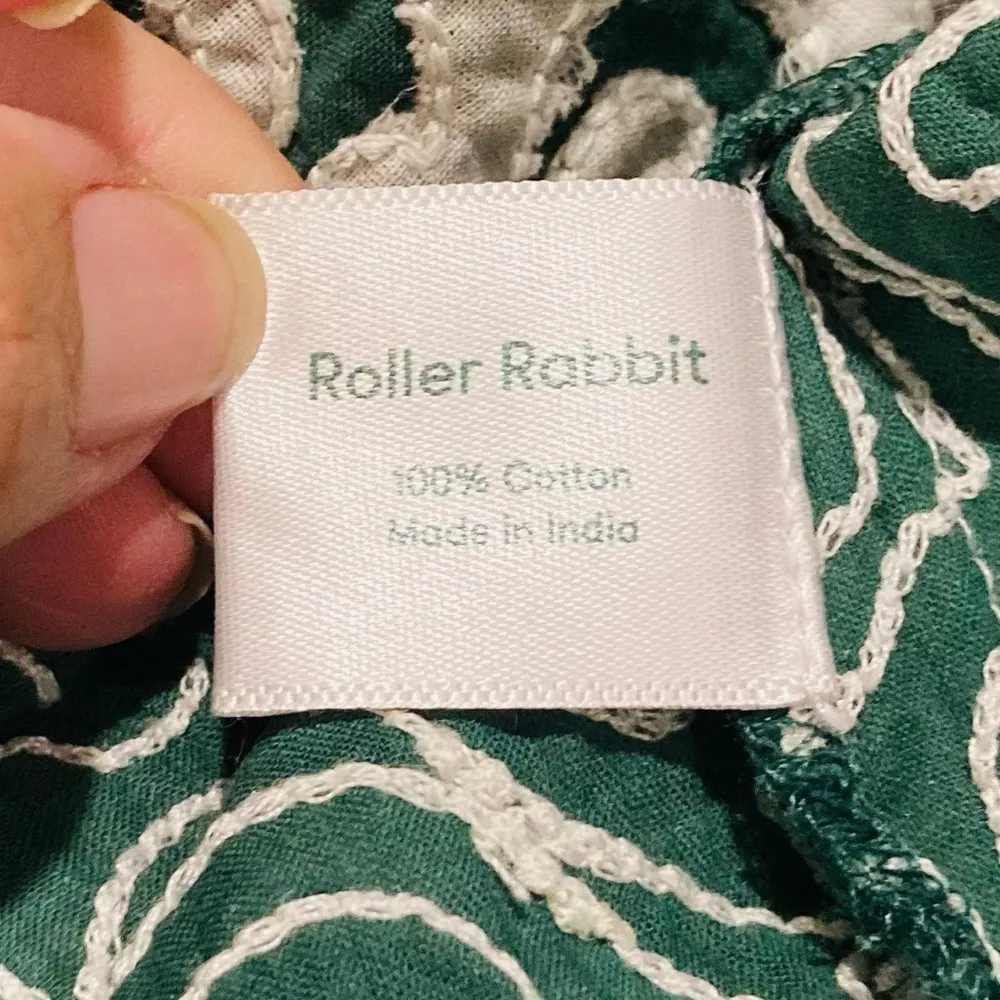 Roller Rabbit Appricus Kurt’s top or mini dress. Green with white appliqué. Med - Image 9