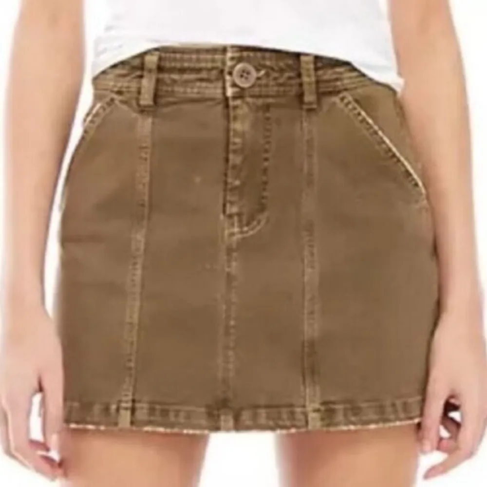 Free People Lennox Mini Skirt in Antique Brass - Image 2