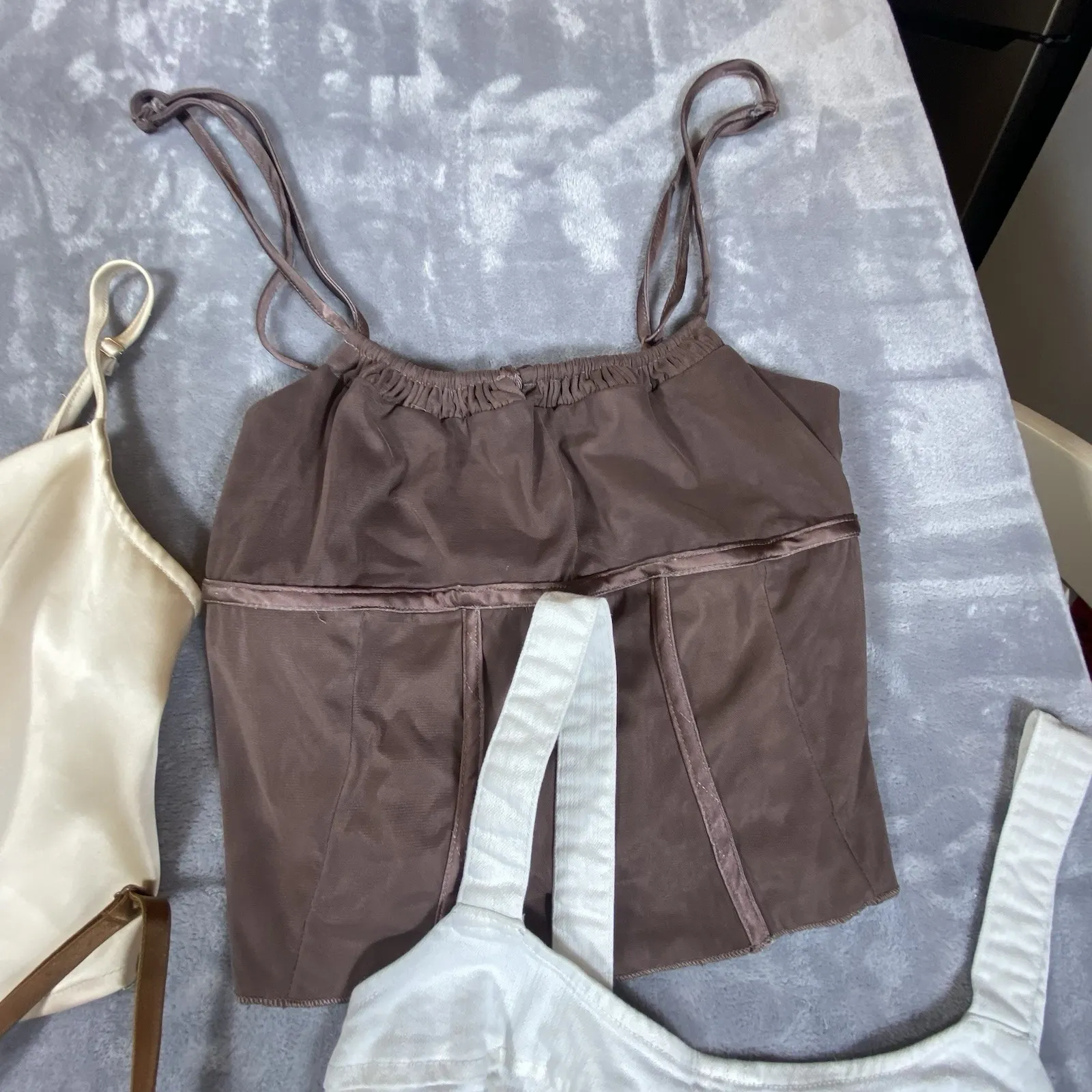 5 Juniors Cropped Tank Tops Juniors Baby Doll Small Pink‎ Sexy Romantic Coquette - Image 6