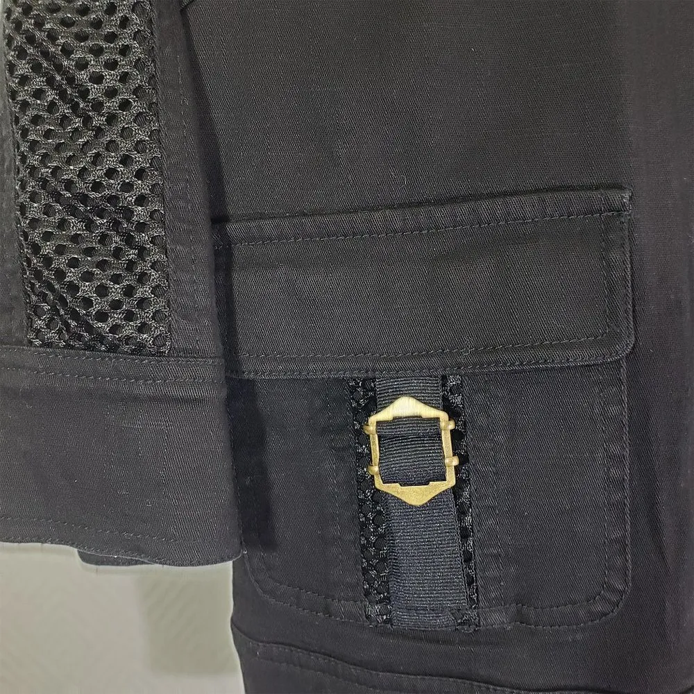 JUNKO COLLECTION Size 42 Black Punk, Studded, Military, 3/4 Length Sleeve Jacket Size M - Image 6