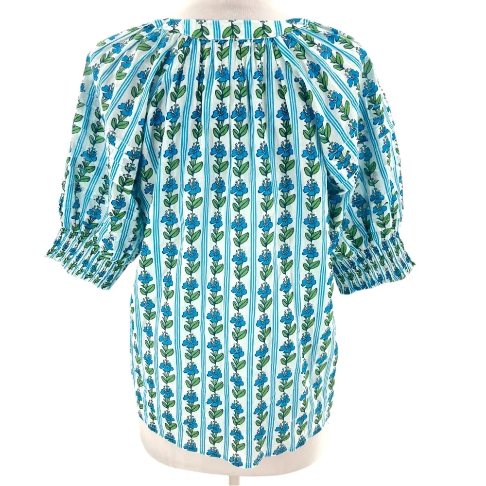 Olivia James the label faith top boho sz S floral Blue - Image 3