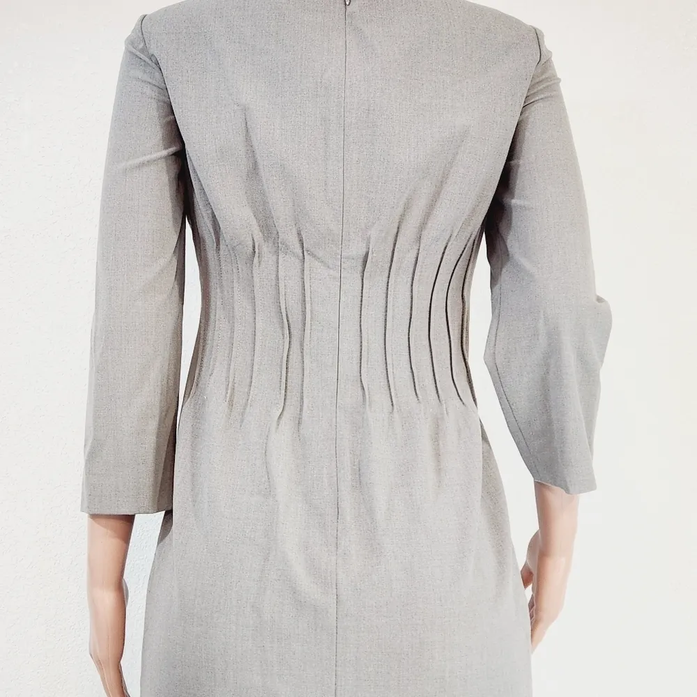 Calvin KleinBlack Work Long Sleeve Sheath Dress With Corset Detail Sz 8 - Image 10