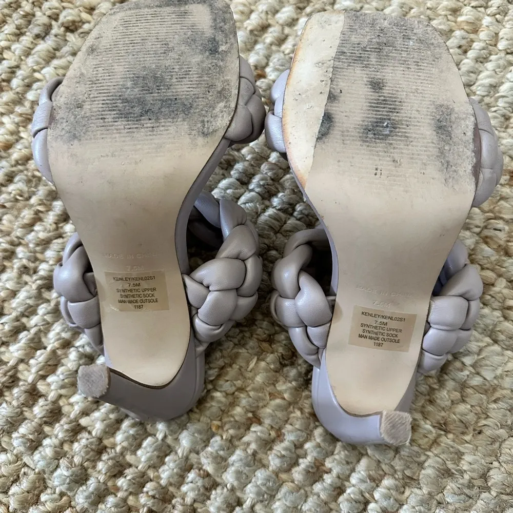 Steve Madden Kenley Women's Vegan Leather Braided Slip On Mule Heeled Sandals - Image 11