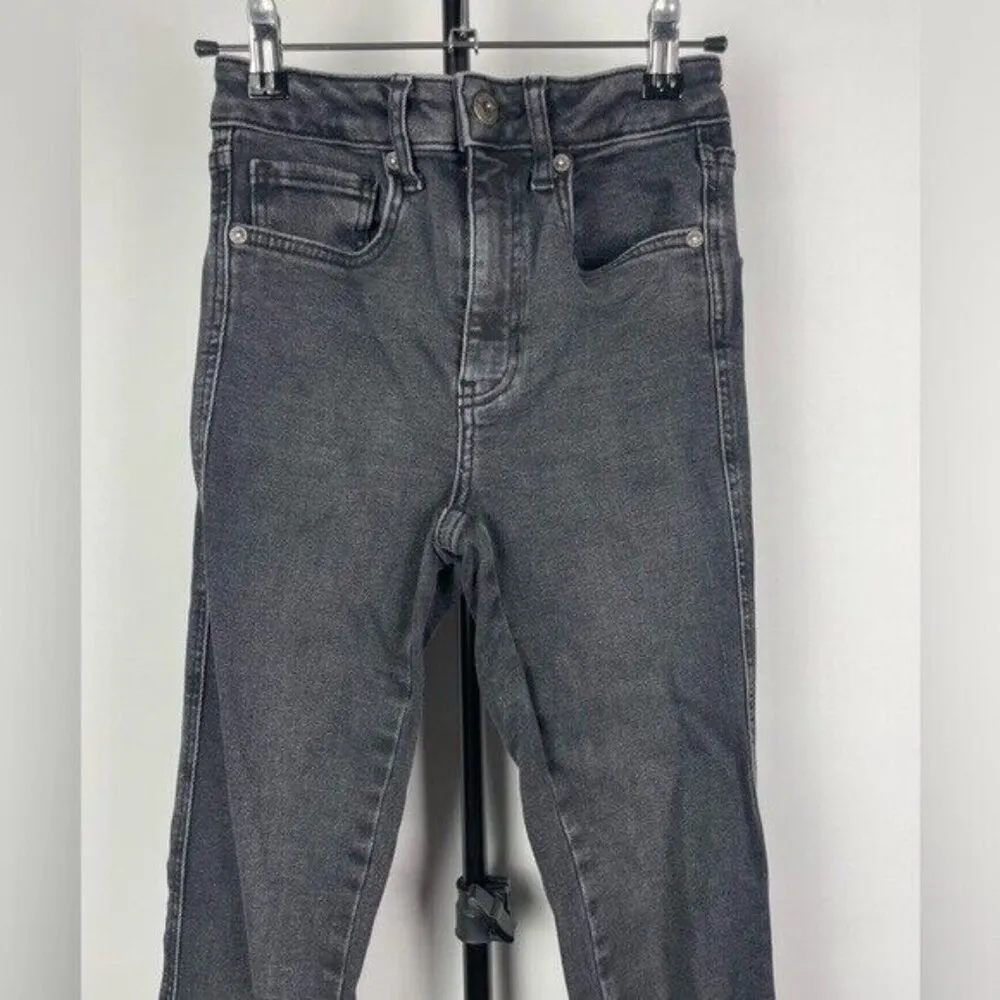 We the Free by Free People Washed Black High Waist Raw Ankle Hem Denim Leggings‎ - Image 6