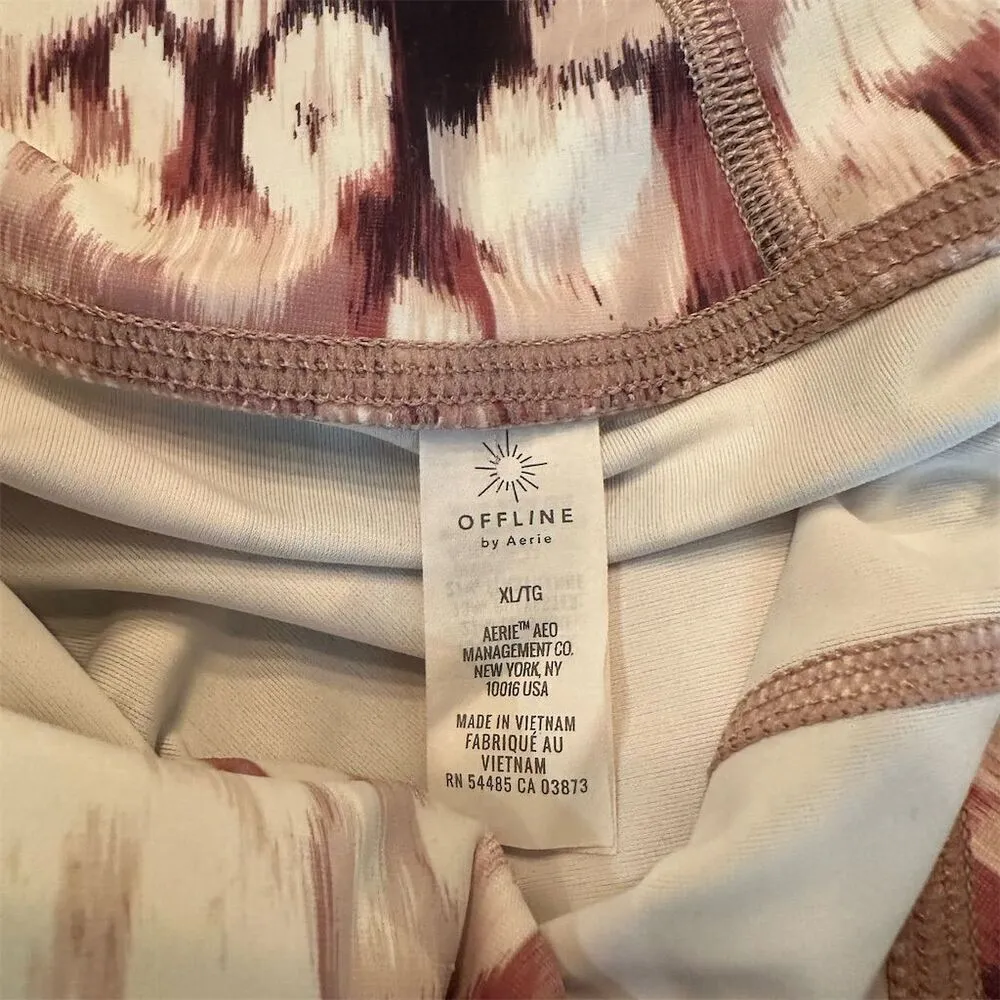 OFFLINE by Aerie High Rise Crossover Leggings Abstract Multicolor XL Pink - Image 8